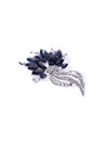 YouBella Jewellery Latest Stylish Crystal Unisex Floral Silver Plated Brooch for Women/Girls/Men (Silver)